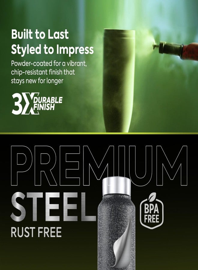 PEXPO Chromo 1000 ISI Certified Stainless Steel Sports/Fridge Water Bottle - 950ml | Single Wall | Leakproof | Lightweight | For Home, Office, Gym, School, Yoga, Travelling, Trekking - Black - Image 3